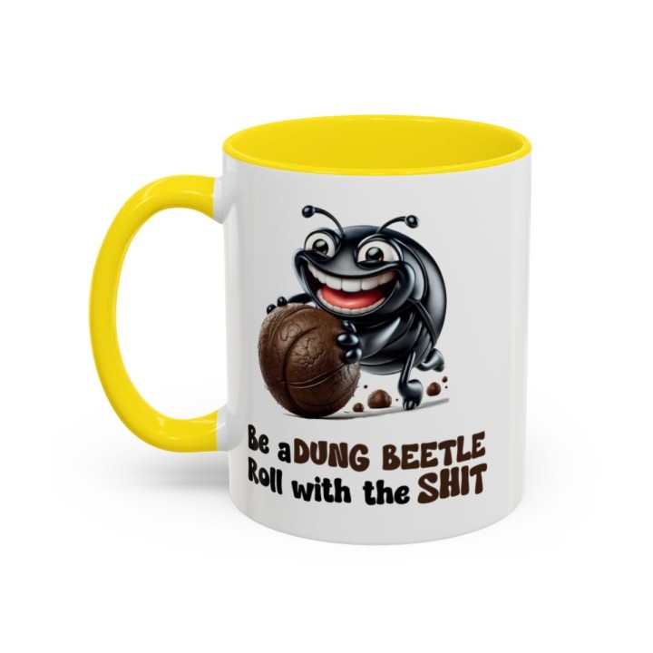 Funny Dung Beetle Mug – Gross Humor Office Gag Gift – 11oz/15oz