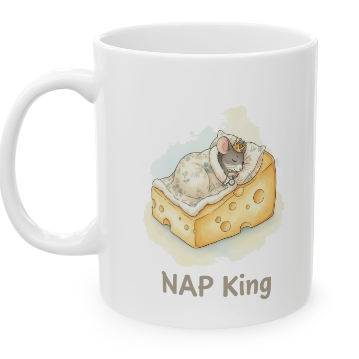 NAP King Mouse Mug – Cute Gift for Him | Topolina Series 11oz/15oz