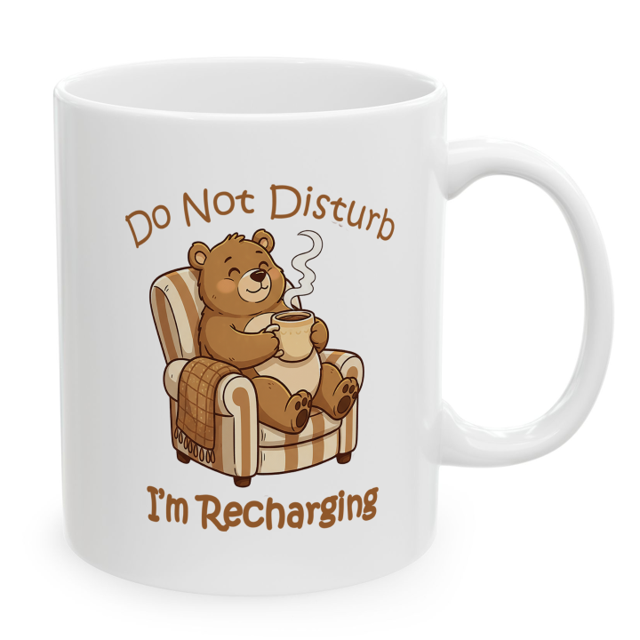 Cozy Bear Mug – Do Not Disturb, I’m Recharging