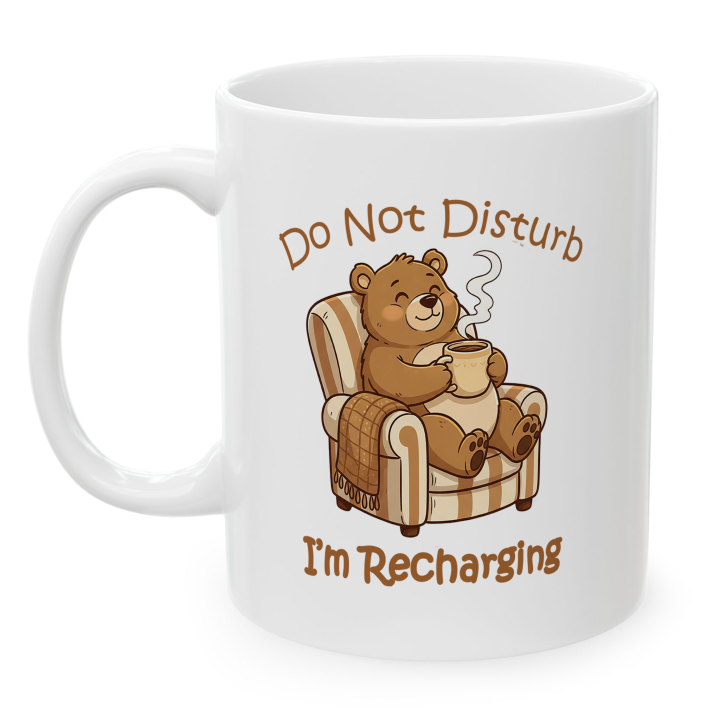 Cozy Bear Mug – Do Not Disturb, I’m Recharging