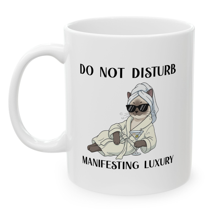 Glam Spa Cat Mug – Luxe Lounge Vibes